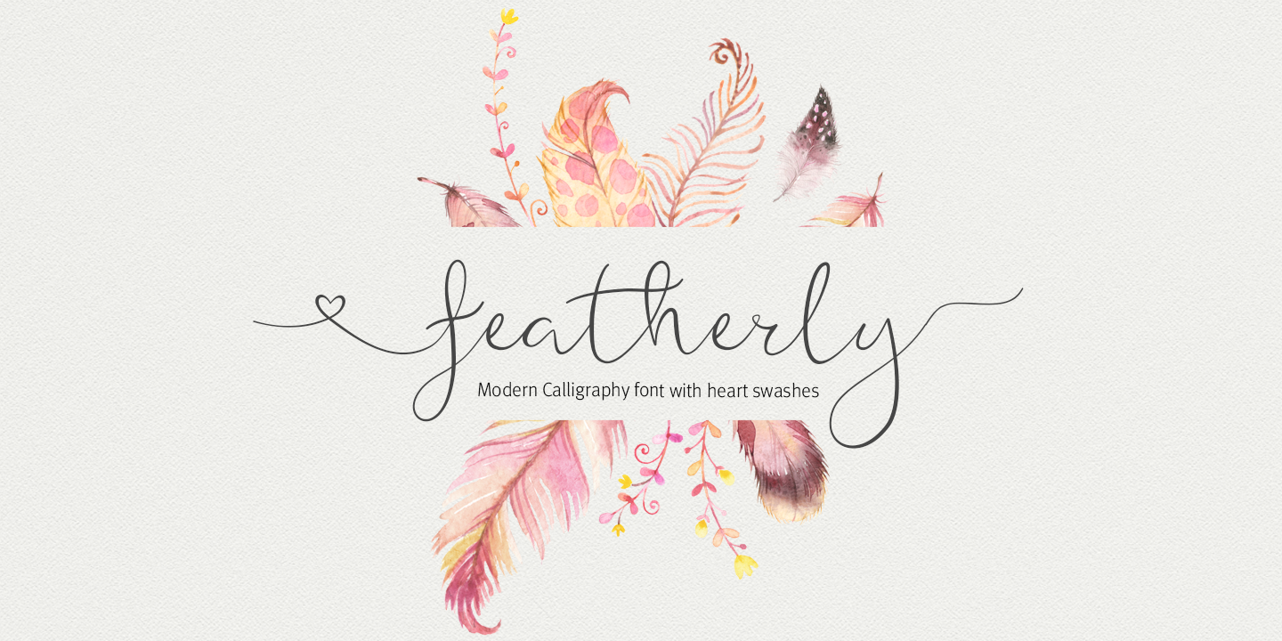 Пример шрифта Featherly